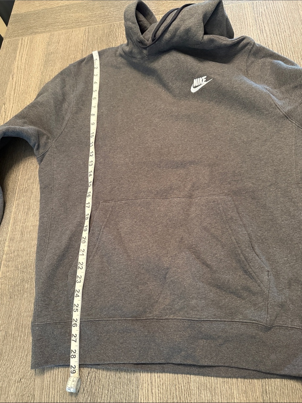 Nike Gray Pullover Hoodie with White Swoosh - Picture 5 of 8